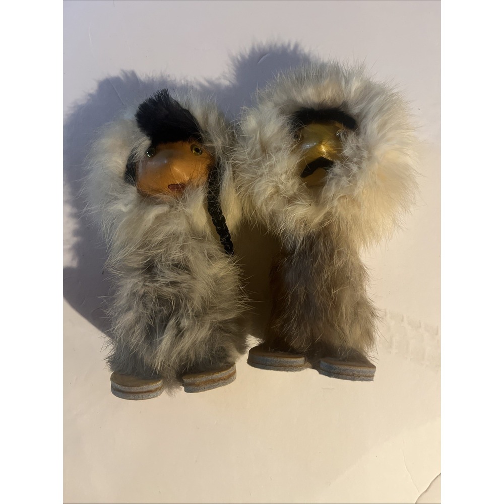 Eskimo Souvenir Dolls from Copper Falls State Park Wisconsin vintage 6 inch - Picture 2 of 10